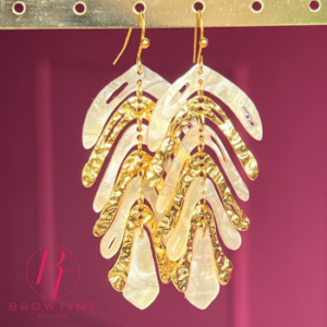 Gouden veer oorbellen