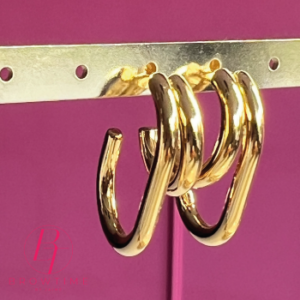 Gouden oorbellen dubbele ring